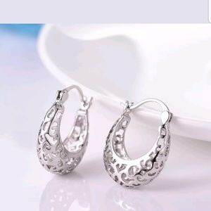 18K White Gold Filled Delicate Engagement Earrings